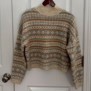 London Kaye Alpine Mock Neck Alpaca Blend Sweater